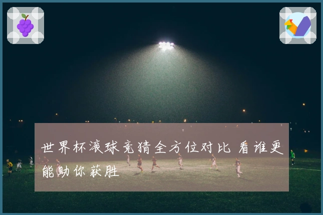 世界杯滚球竞猜全方位对比 看谁更能助你获胜